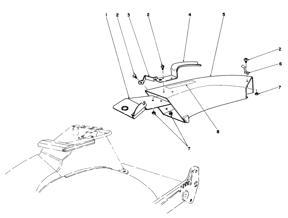 Side Discharge Chute Model No. 59108 (Optional) Diagram and Parts List for 20705 4000001 - 4999999 Toro Lawn Mower