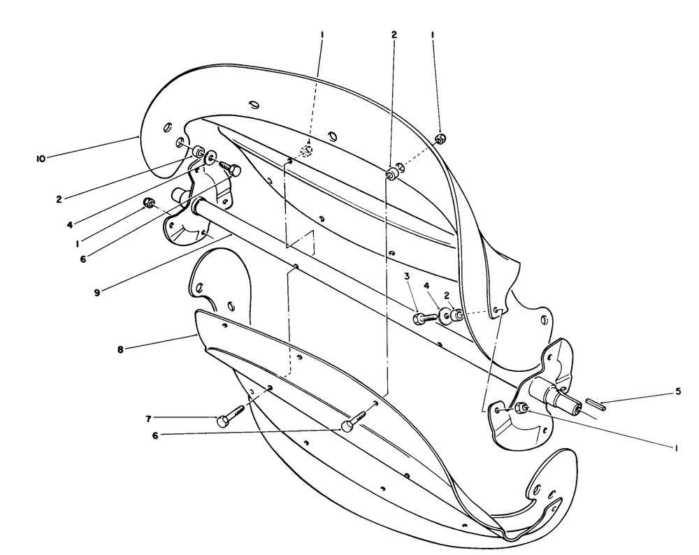 Rotor Assembly Diagram and Parts List for 38181 0000001 - 0999999 Toro Snow Blower