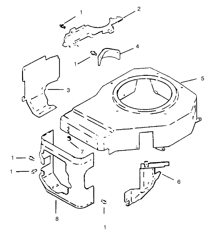 Blower Housing & Baffles Diagram and Parts List for 30177 695001 - 699999 Toro Lawn Tractor Accessories