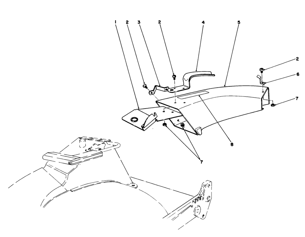Side Discharge Chute Model No. 59108 (Optional) Diagram and Parts List for 22030 6000001 - 6999999 Toro Lawn Mower