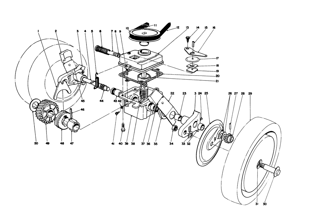 Gear Case Assembly Diagram and Parts List for 16212 5000001 - 5999999 Toro Lawn Mower