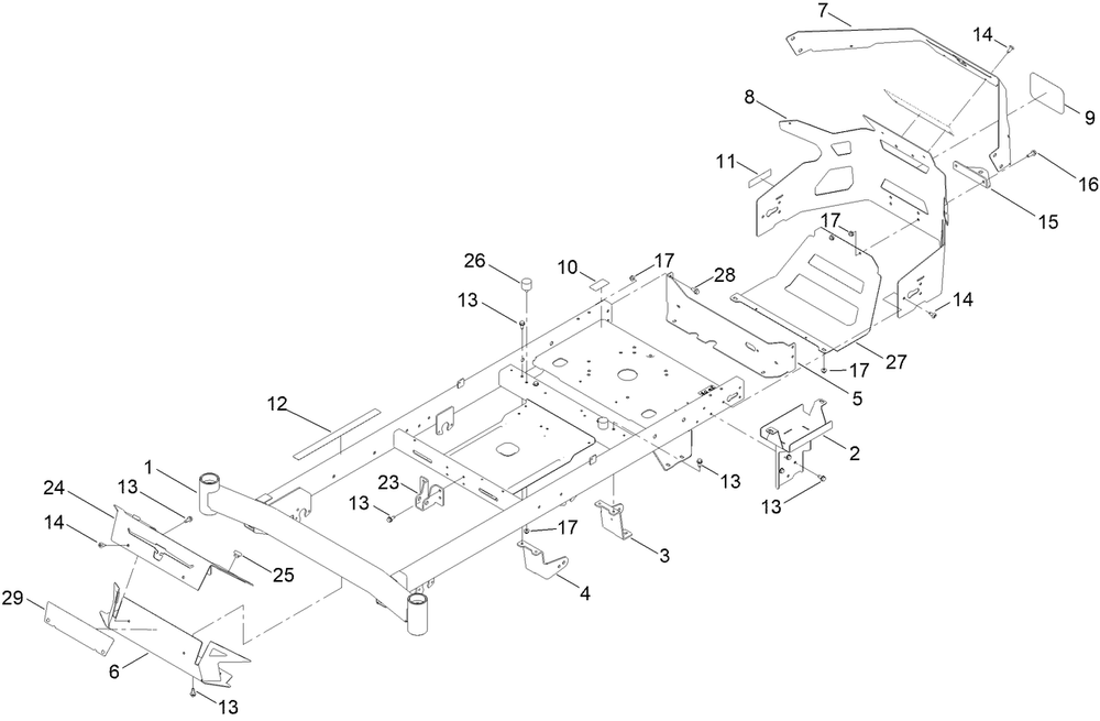 Frame Assembly Diagram and Parts List for 77507 400000000 - 415499999 Toro Lawn Tractor