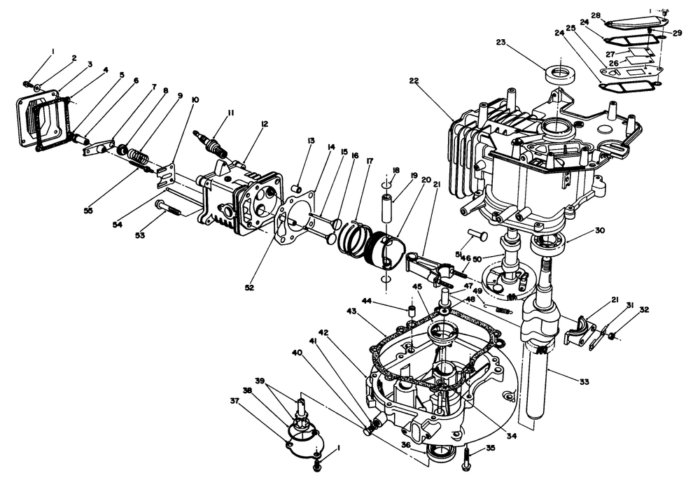 Crankcase Assembly (Continued) (Engine No. Vmm1-2) Diagram and Parts List for 26620B 3900001 - 3999999 Toro Lawn Mower