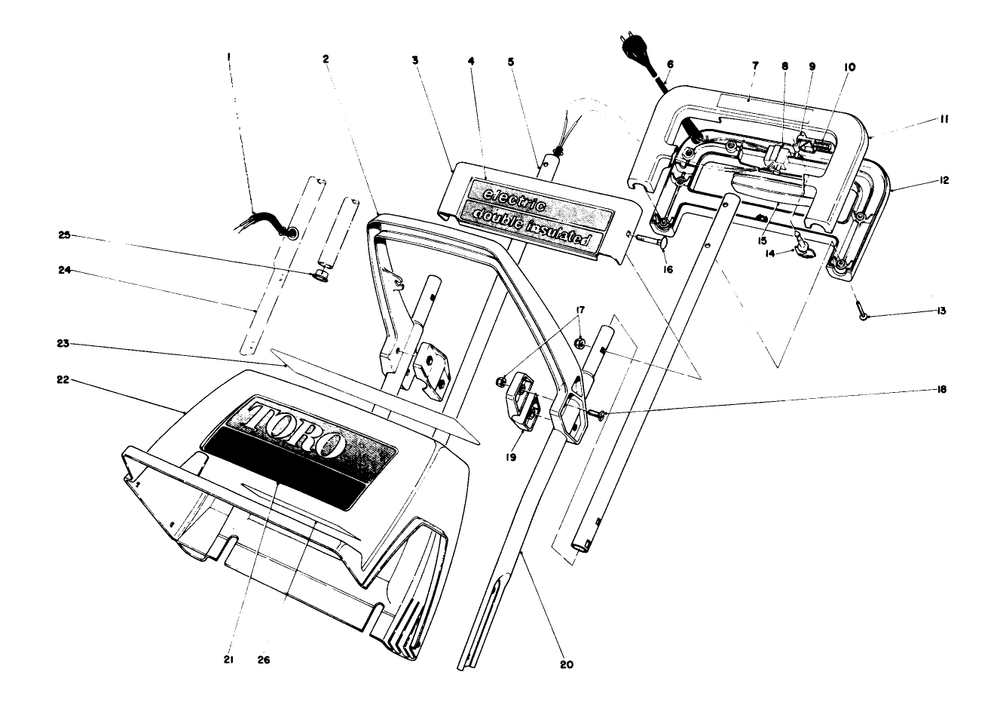 Handle Assembly Diagram and Parts List for 38000 9000001 - 9999999 Toro Snow Blower
