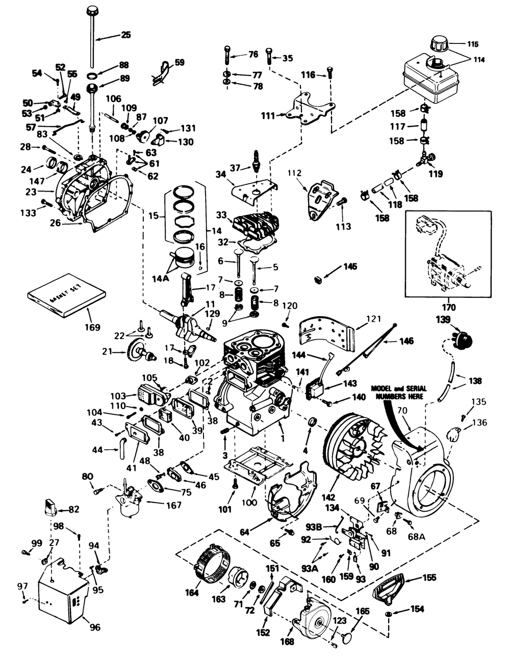 Engine Tecumseh Model No. H60-75503x Diagram and Parts List for 38065 0000001 - 0999999 Toro Snow Blower