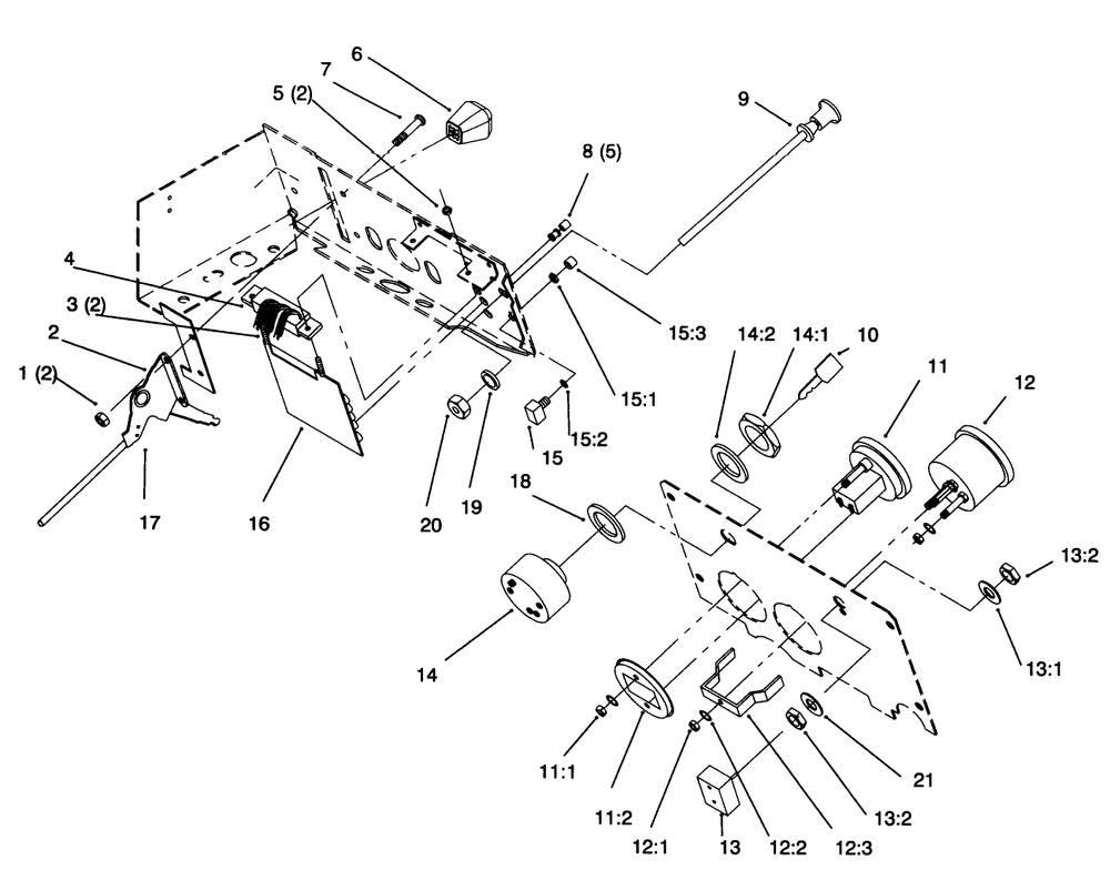 Gages, Throttle Diagram and Parts List for 73363 6900001 - 6999999 Toro Lawn Tractor