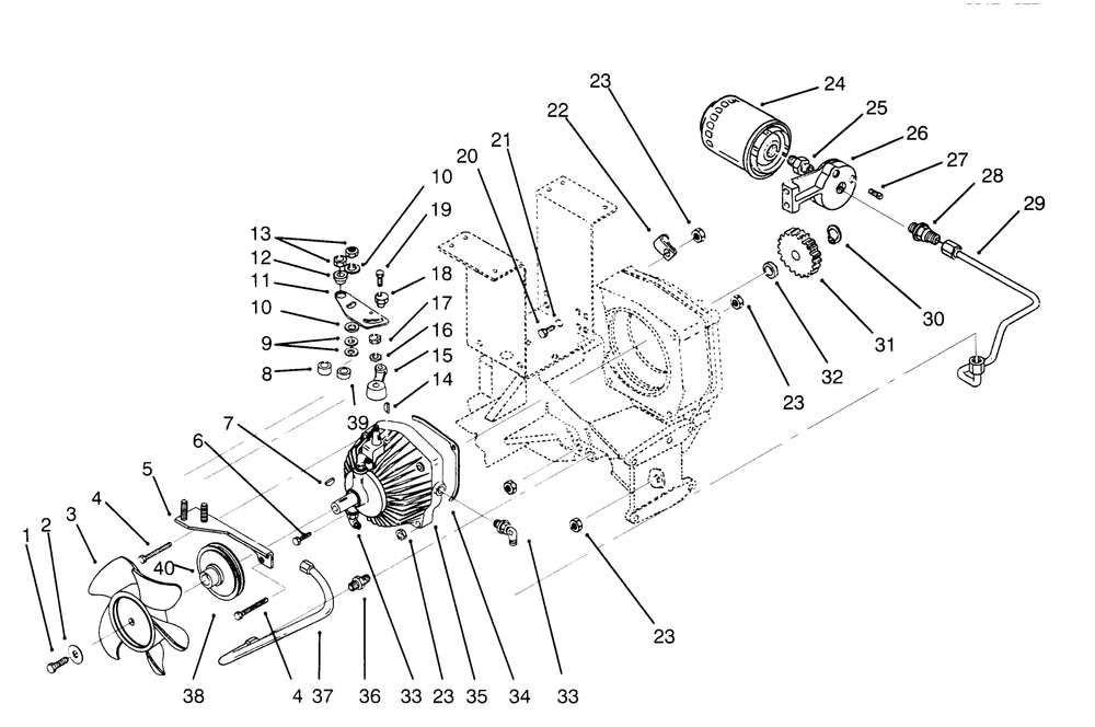 Hydrostatic Transmission Diagram and Parts List for 73501 59000412 - 59002868 Toro Lawn Tractor