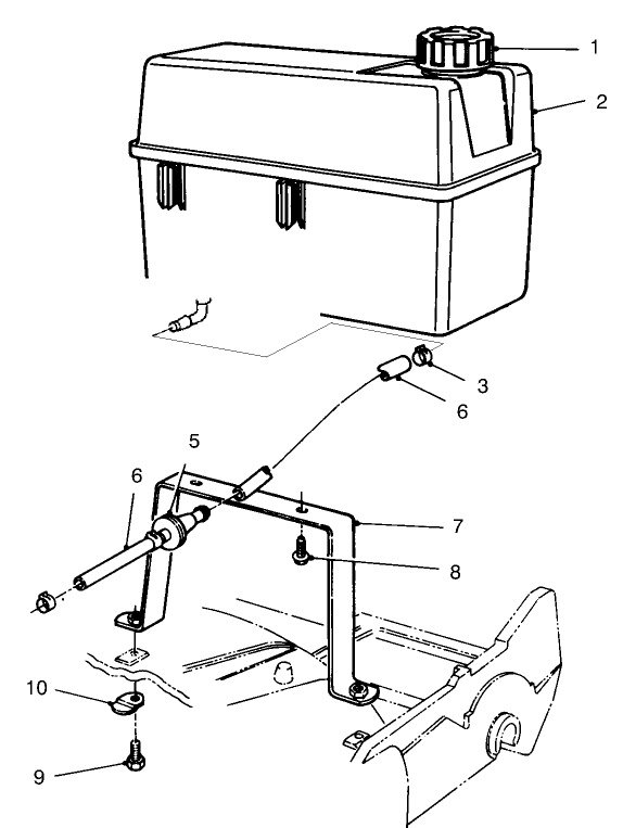 Gas Tank Assembly Diagram and Parts List for 22154B 6900001 - 6999999 Toro Lawn Mower
