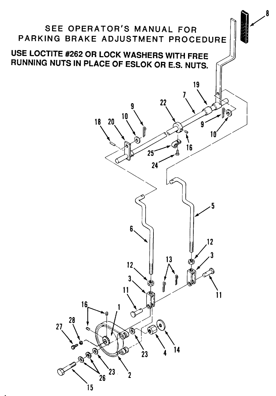 Section 6-Parking Brake Diagram and Parts List for Z1-24OE01  Toro Lawn Tractor
