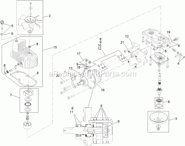 Lh Hydro Assembly No. 116-6409 Diagram and Parts List for 74940 313000001-313999999 Toro Lawn Mower
