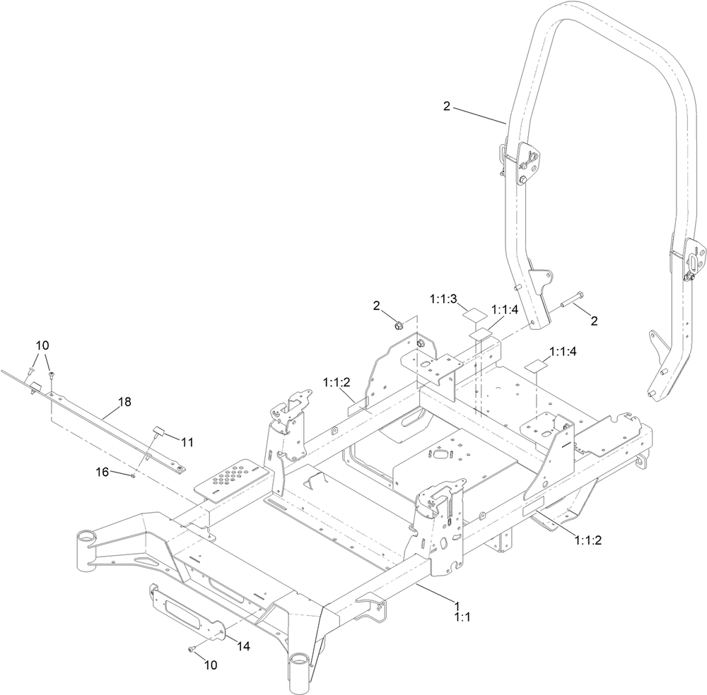 Frame Assembly Diagram and Parts List for 77294TA 400000000 - 414801564 Toro Lawn Tractor