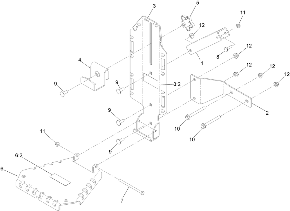 Universal Mount Kit Assembly No. 147-6346 Diagram and Parts List for 147-6346  Toro Lawn Tractor