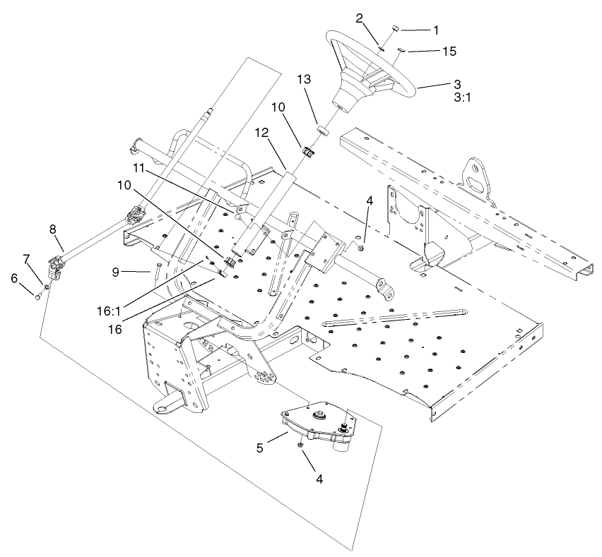 Upper Steering Assembly Diagram and Parts List for 12004 220000001 - 220999999 Toro Lawn Tractor