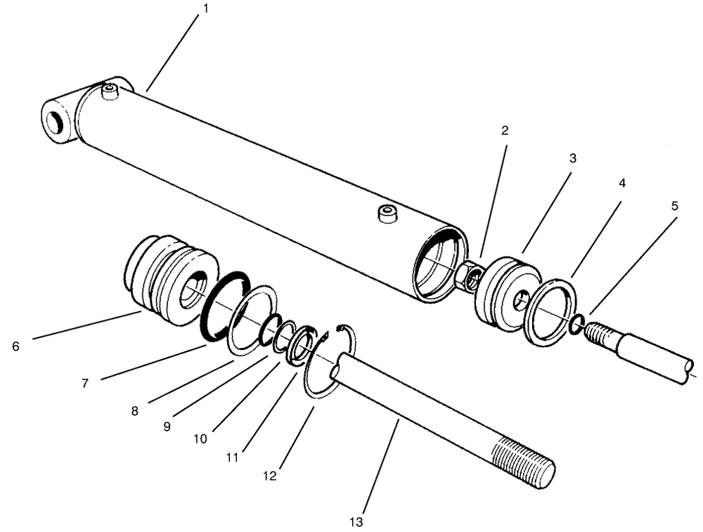 Hydraulic Lift Cylinder No. 54-0150 Diagram and Parts List for 30612 990001 - 999999 Toro Lawn Tractor