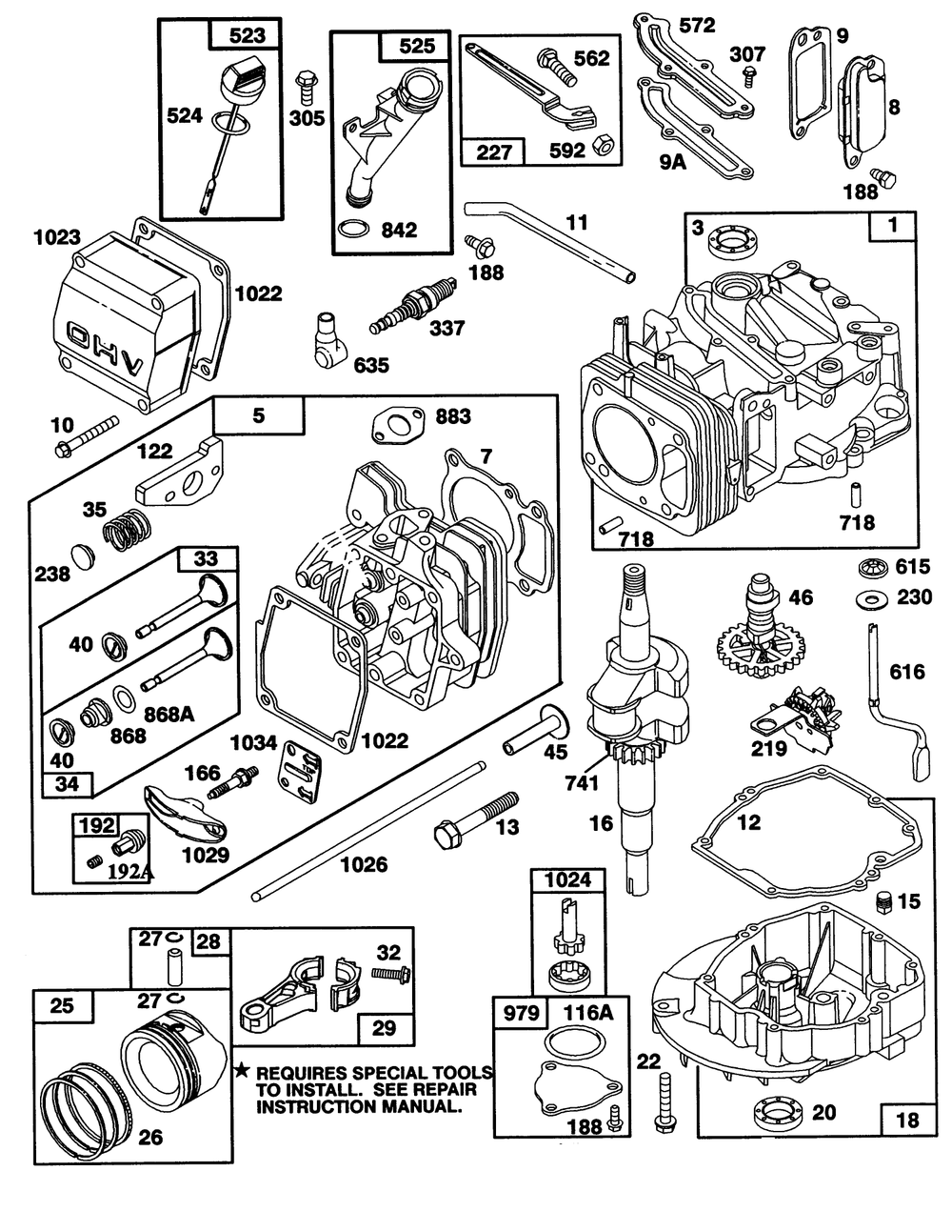 Engine Gts-150 77-8980 Diagram and Parts List for 20107 1000001 - 1999999 Toro Lawn Mower