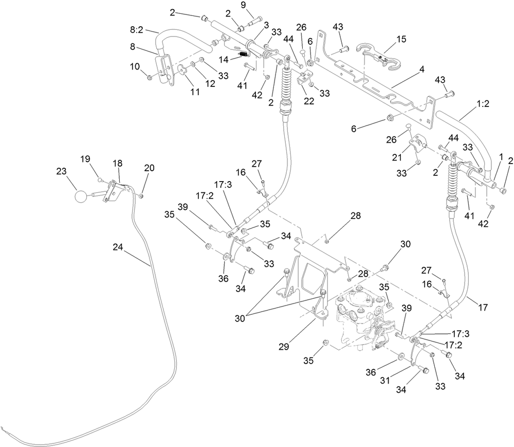 Control Assembly Diagram and Parts List for 74589 (313000001-313001000)(2013) Toro Lawn Mower