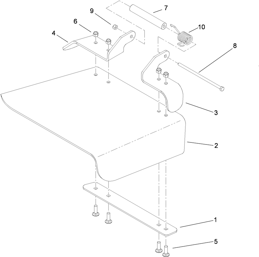 Deflector Assembly Diagram and Parts List for 74558 (290000001-290000209)(2009) Toro Lawn Mower