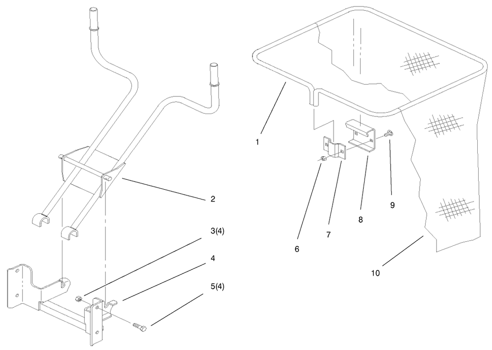Bag And Frame Assembly Diagram and Parts List for 79448 8900001 - 8999999 Toro Lawn Tractor