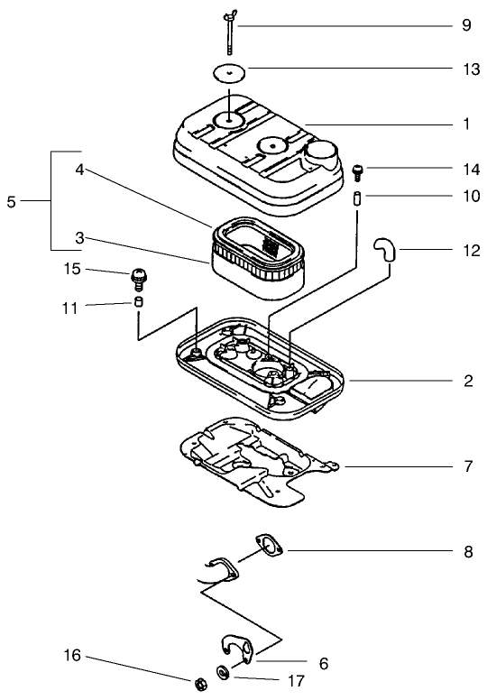 Air Cleaner Assembly Diagram and Parts List for 73545 8900001 - 8999999 Toro Lawn Tractor