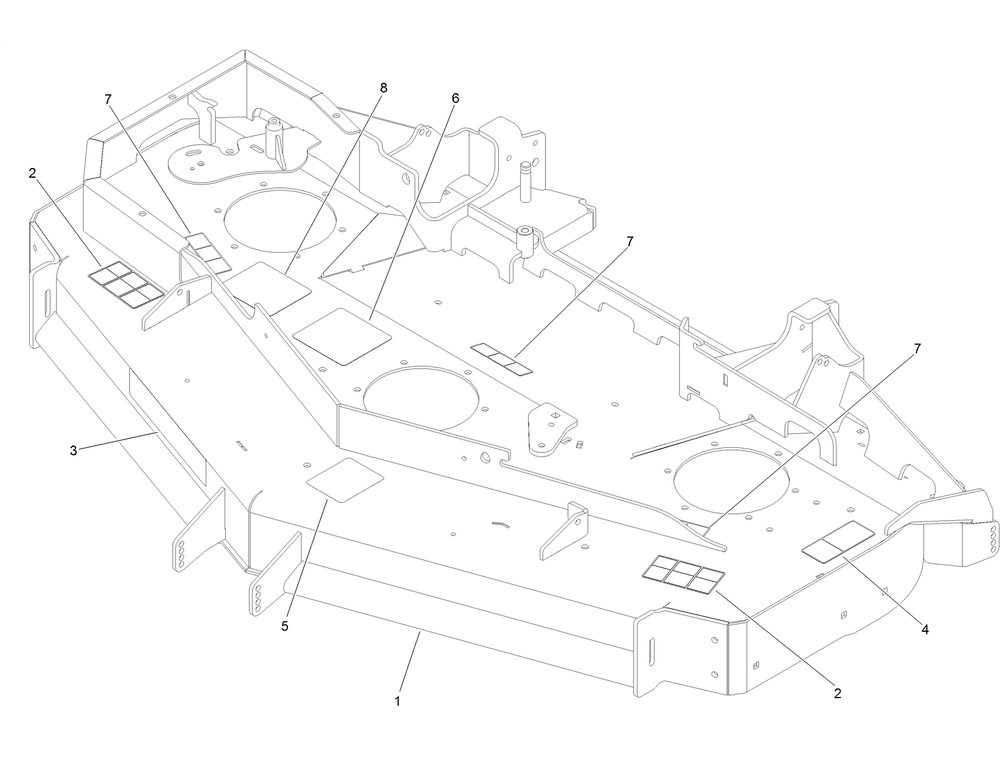 Deck Decal Assembly Diagram and Parts List for 74942TE 402364843-404319999 Toro Lawn Tractor