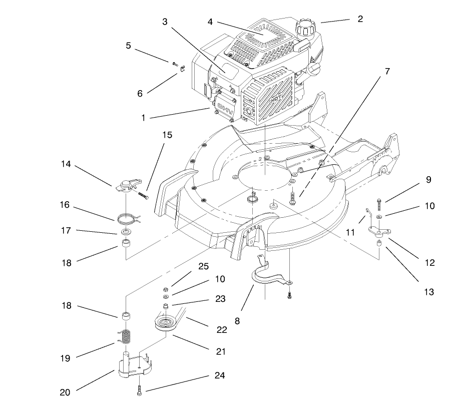 Engine Assembly Diagram and Parts List for 20466 6900001 - 6999999 Toro Lawn Mower