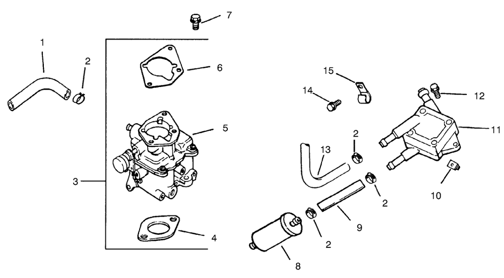 Fuel System Diagram and Parts List for 74209 (0000001-0000999)(2000) Toro Lawn Mower