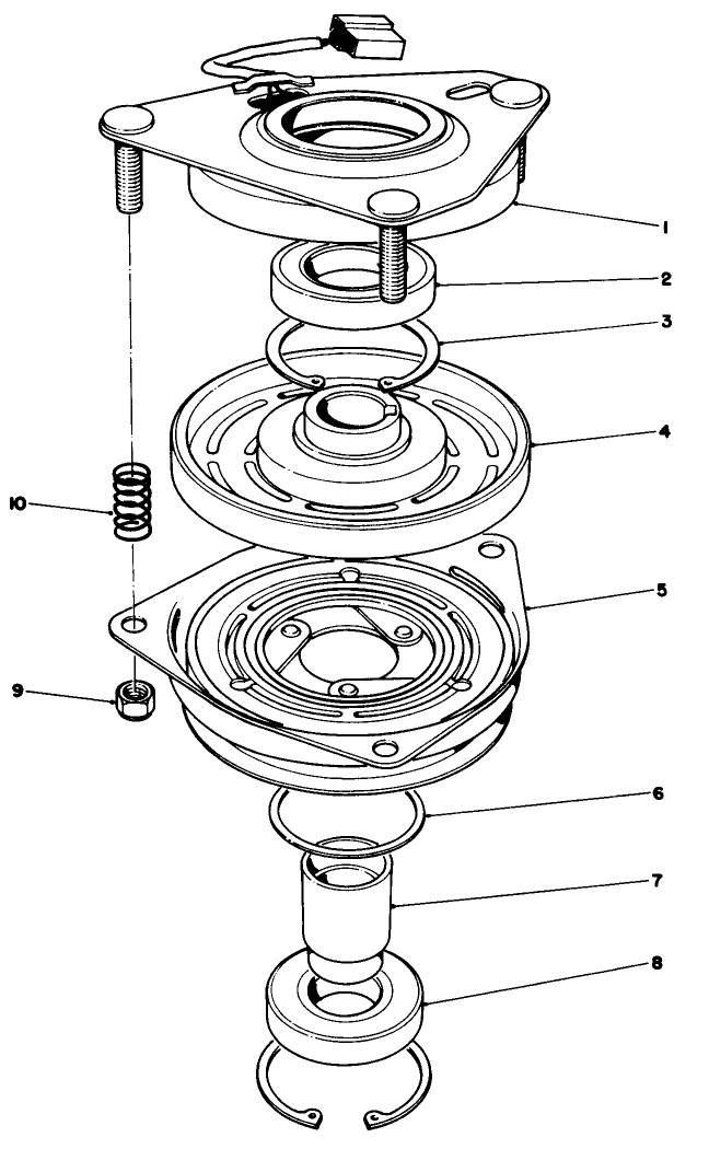 Clutch Assembly No. 54-3200 Diagram and Parts List for 30102 0000001 - 0999999 Toro Lawn Tractor Accessories