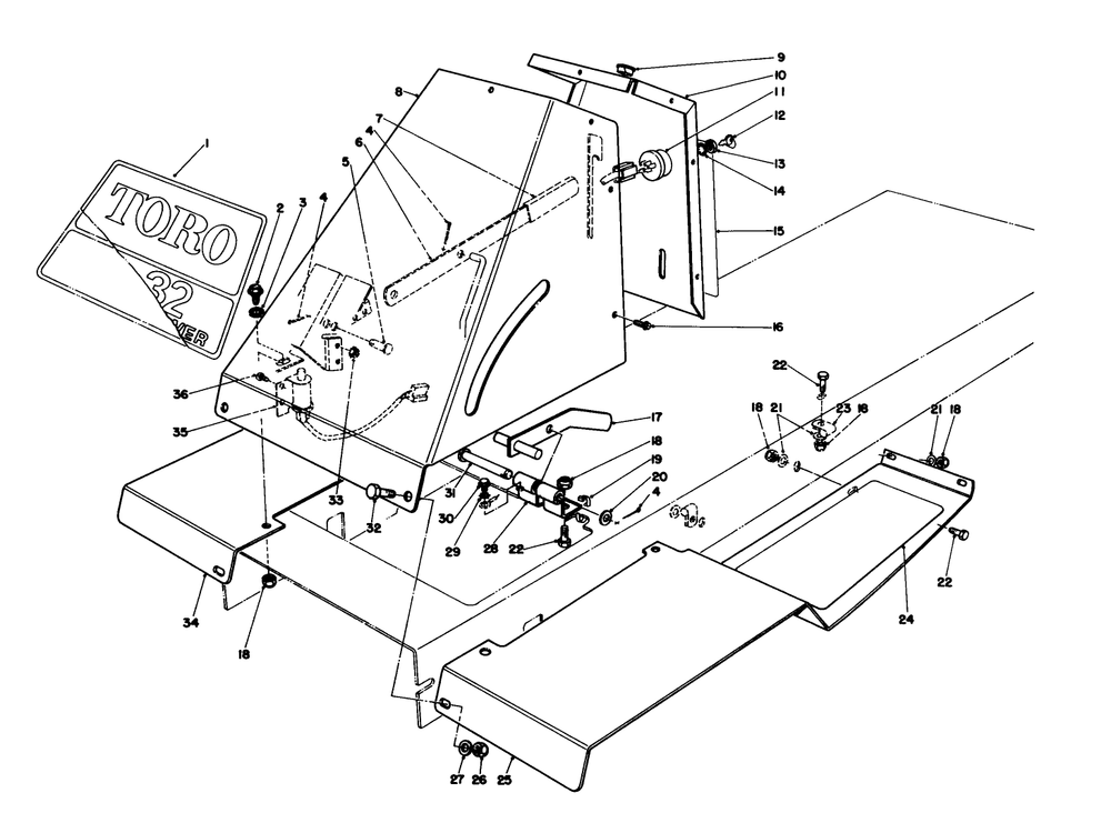Front Tower Assembly Diagram and Parts List for 56138 5000001 - 5999999 Toro Lawn Tractor