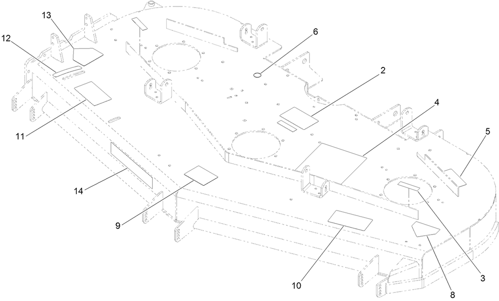 Deck Decal Assembly Diagram and Parts List for 74269 (313000001-313999999)(2013) Toro Lawn Mower