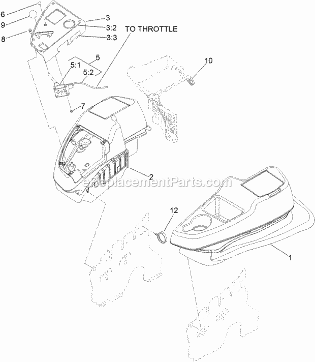 Fender, Console And Control Assembly Diagram and Parts List for 74979 313000001-313999999 Toro Lawn Mower