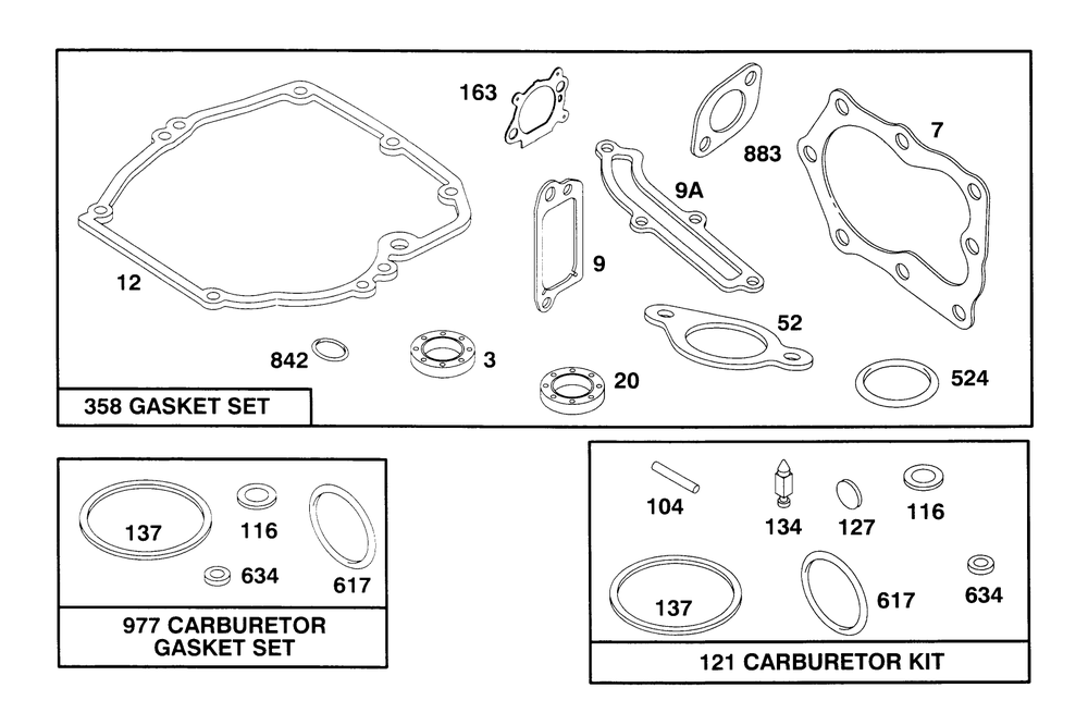 Engine Briggs & Stratton Model 127802-0640-01 Diagram and Parts List for 20442 6900001 - 6999999 Toro Lawn Mower