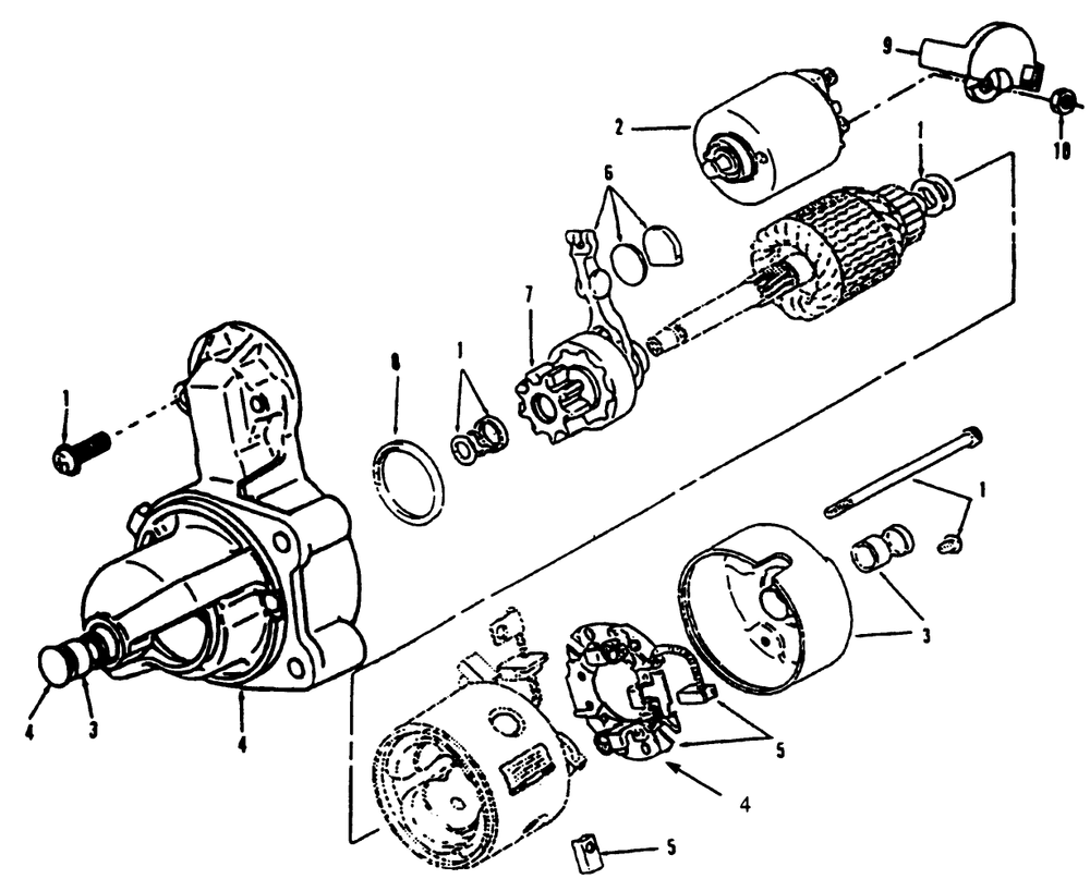 Starter Components Diagram and Parts List for 41-20OE03 2000001 - 2999999 Toro Lawn Tractor