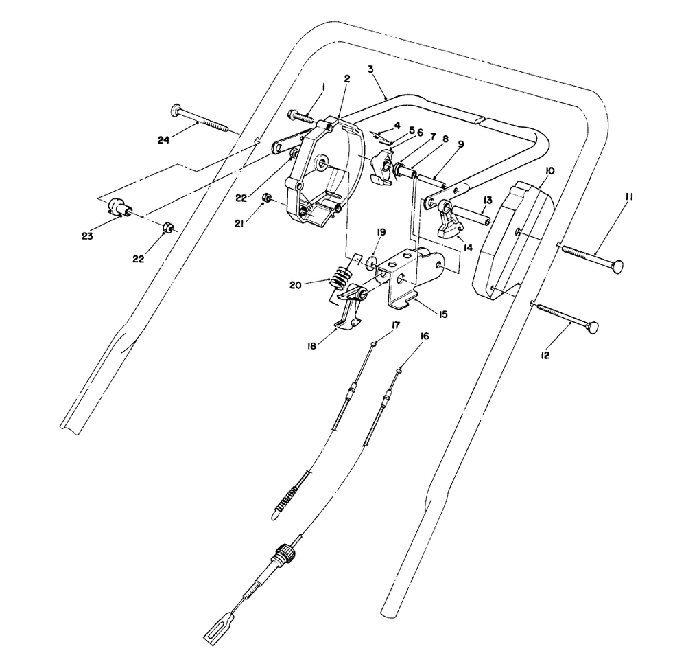 Traction Control Assembly Diagram and Parts List for 20667 0000001 - 0999999 Toro Lawn Mower
