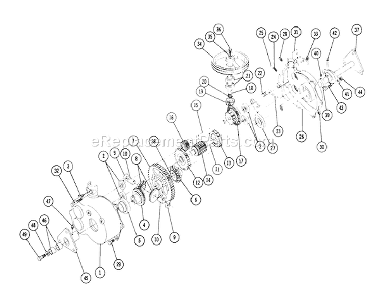 5056 Transmission Diagram and Parts List for 2-0102 1973 Toro Lawn Tractor