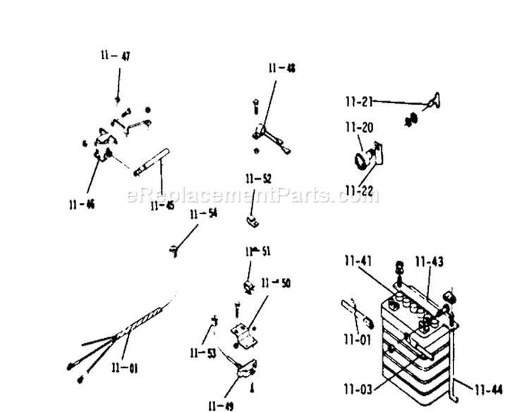 11.000 Electrical System Diagram and Parts List for 2-0210 1971 Toro Lawn Tractor