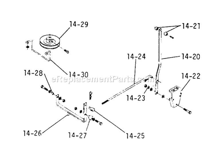 14.020 P.t.o. Clutch Diagram and Parts List for 2-0210 1971 Toro Lawn Tractor