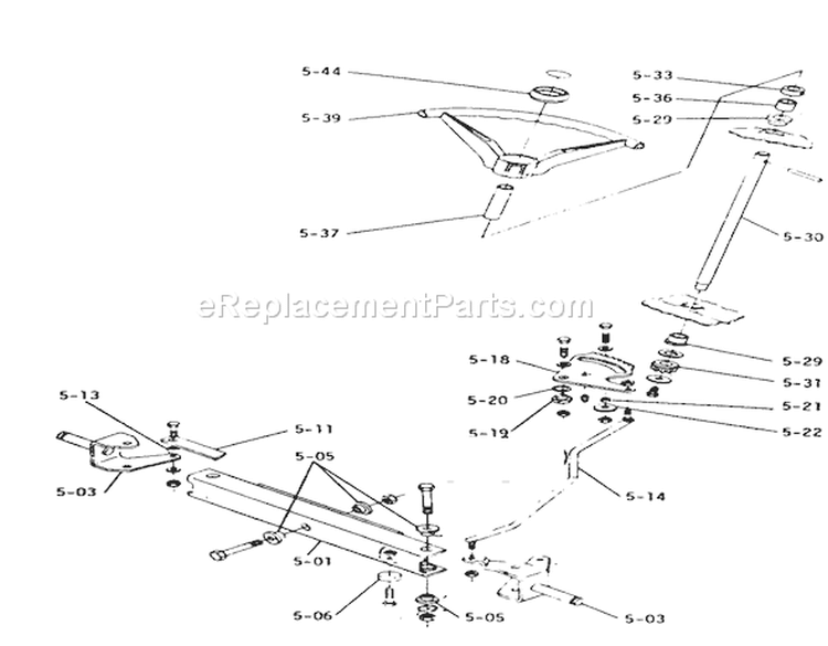 5.000 Front Axle And Steering Diagram and Parts List for 2-0210 1971 Toro Lawn Tractor