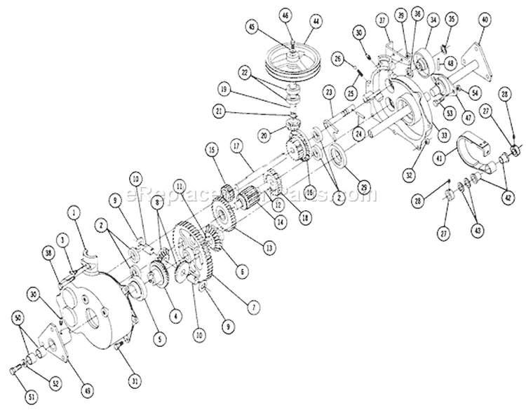 Lawn Skiff Transmission 5063 Parts List Diagram and Parts List for 2-1231 1968 Toro Lawn Tractor