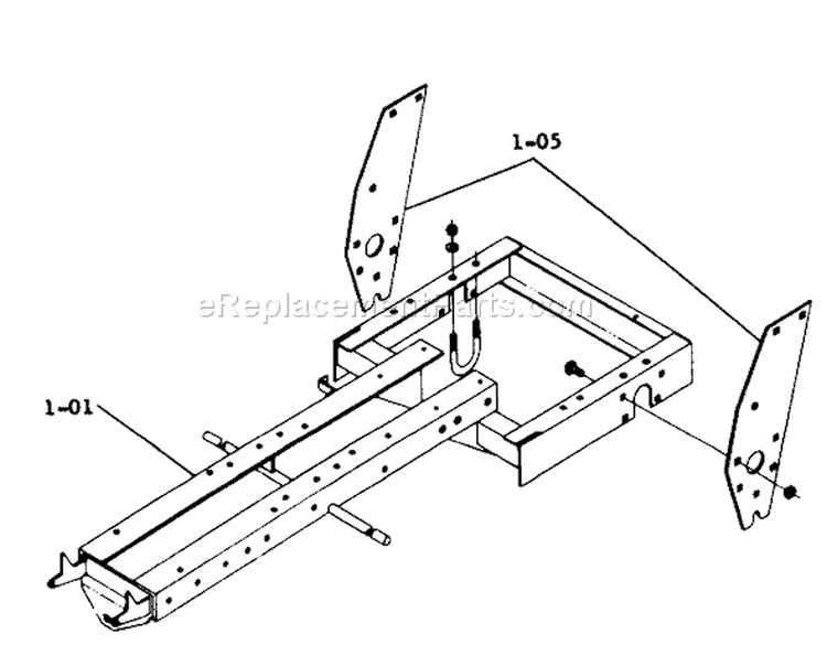 1.000 Frame Assemblies Diagram and Parts List for 2-4300 1974 Toro Lawn Tractor