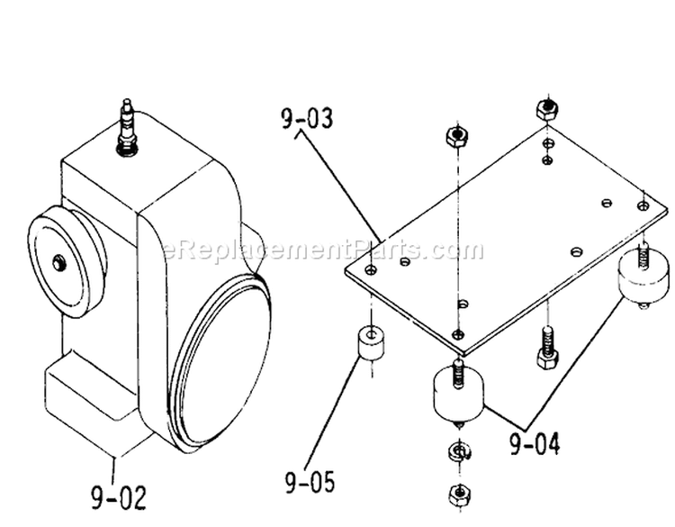 9.000 Engine Diagram and Parts List for 2-4300 1974 Toro Lawn Tractor