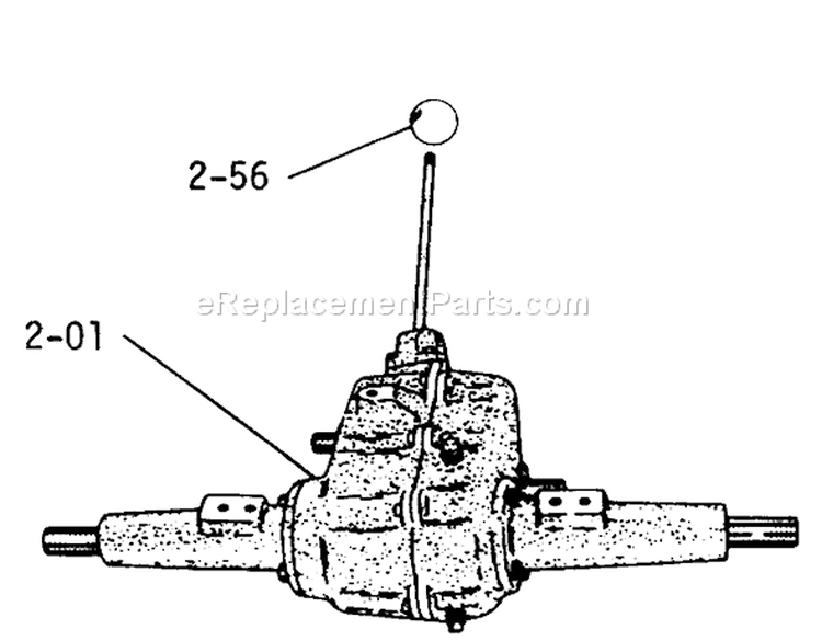 2.000 Transmission 3-Speed Diagram and Parts List for 2-4300 1974 Toro Lawn Tractor
