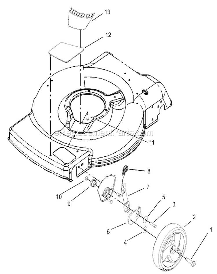Front Axle and Wheel Assembly Diagram and Parts List for 20009 220000001-220999999 - 2002 Toro Lawn Mower