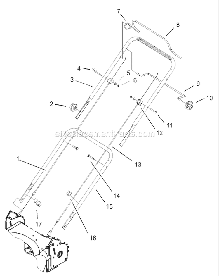 Handle Assembly Diagram and Parts List for 20016 220000001-220300000 - 2002 Toro Lawn Mower
