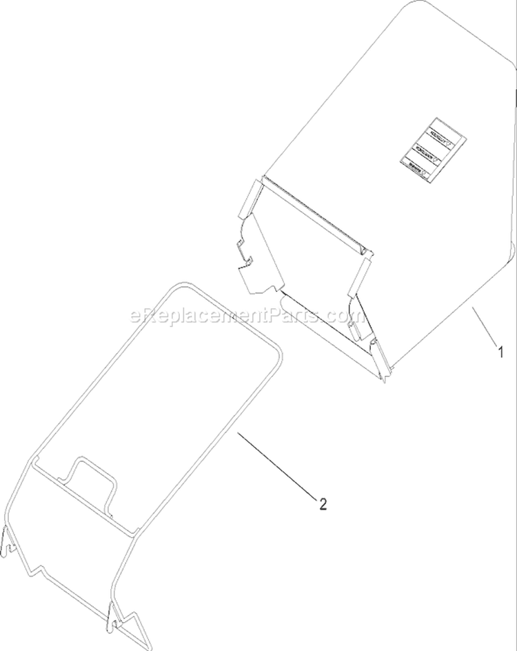Rear Bag Assembly Diagram and Parts List for 20007 240000001-240999999 - 2004 Toro Lawn Mower