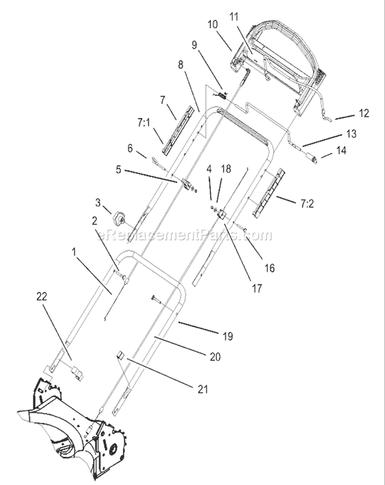 Handle Assembly Diagram and Parts List for 20017 220000001-220300000 - 2002 Toro Lawn Mower