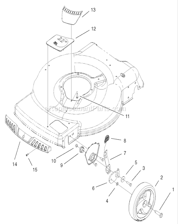 Front Axle and Wheel Assembly Diagram and Parts List for 20017 250000001-250999999 - 2005 Toro Lawn Mower