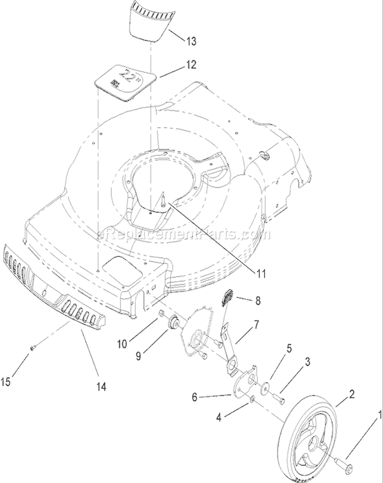 Front Axle and Wheel Assembly Diagram and Parts List for 20017 260000001-260999999 - 2006 Toro Lawn Mower