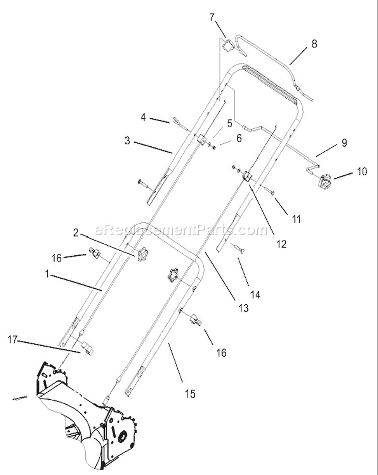 2 Bail Handle Assembly Diagram and Parts List for 20016 230000001-230999999 - 2003 Toro Lawn Mower