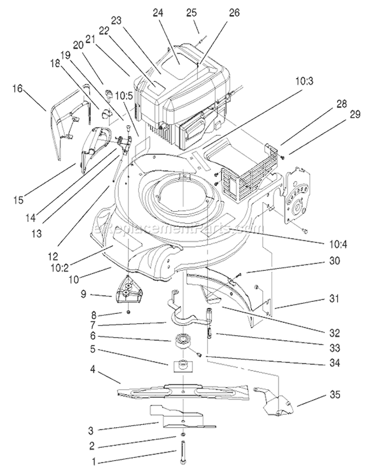 Engine Diagram and Parts List for 20020 210000001-210999999 - 2001 Toro Lawn Mower