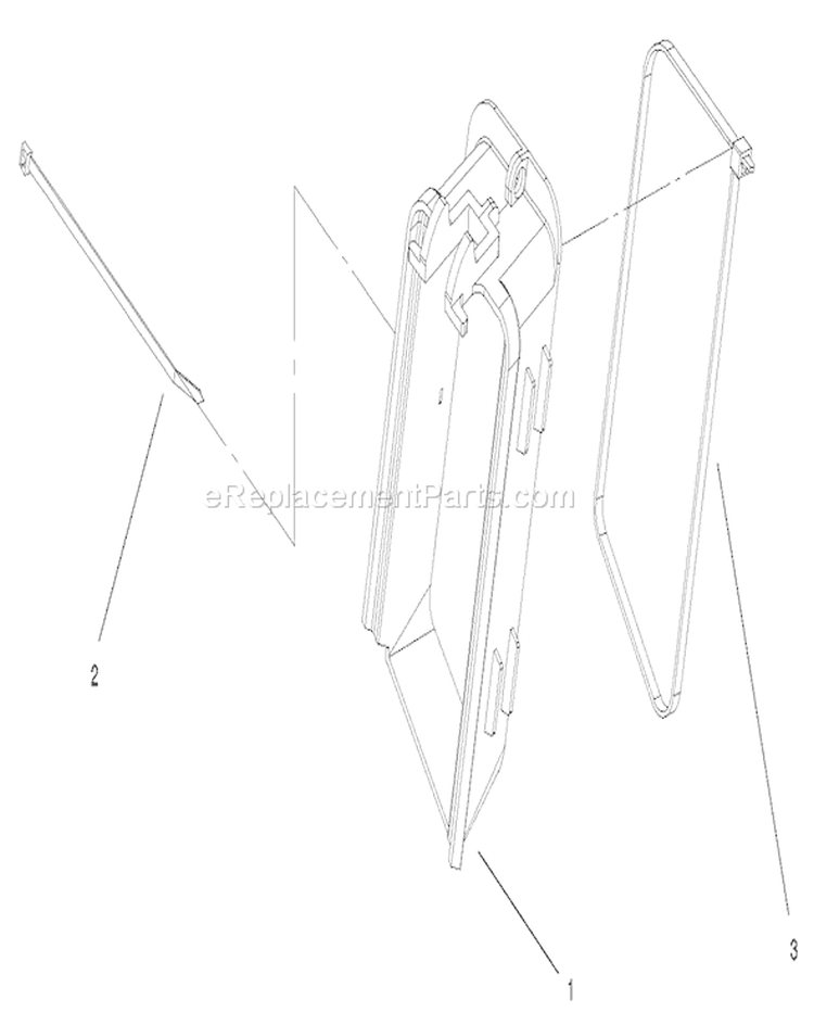 Bag Chute Assembly Diagram and Parts List for 20023 210000001-210999999 - 2001 Toro Lawn Mower